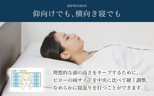 エアウィーヴ ピロー S-LINE × ピローケース ソフトタッチ セット（ベージュ） 寝具 枕 まくら 届いたその日に使える