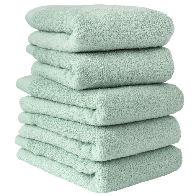 X1-4 【アウトレット】ヒオリエ ホテルタオル ビックフェイスタオル 5枚 ミント【スピード発送 泉州タオル 吸水 普段使い 無地 シンプル 日用品 】