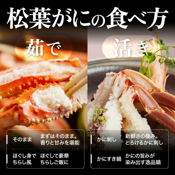 1046.【2025年12月～2026年1月発送】特撰 松葉がに（なま）【訳あり】900g超の大きいサイズ 食べ応えあり 特大3杯 313726_BS024
