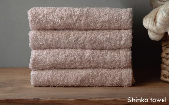 099H4286 【TVで紹介！】おぅ！え～やん フェイスタオル（ローズ）4枚【泉州タオル 国産 吸水 普段使い 無地 シンプル 日用品 家族 ファミリー】 