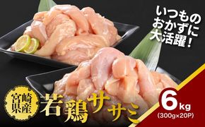 ★スピード発送!!７日～10日営業日以内に発送★宮崎県産若鶏ササミ 小分け 6kg　K16_0124