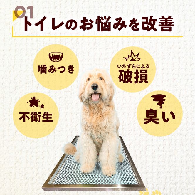犬用ステンレス製トイレトレイ（段付きタイプ・スーパーワイドサイズ）［068N03］