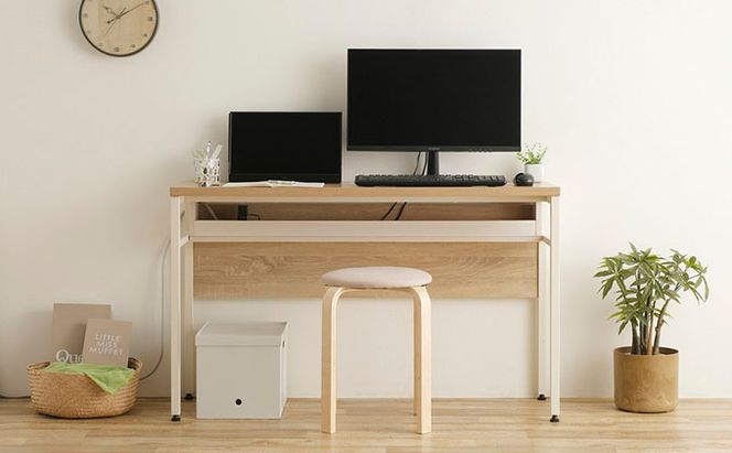 ケーブル収納デスク CSD-1150 ライトナチュラル/ホワイト アイリスオーヤマ 雑貨 日用品 インテリア 