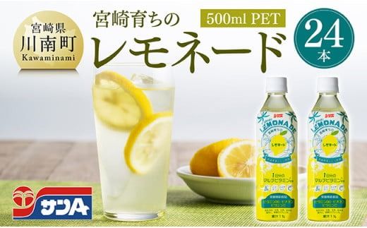 サンA宮崎育ちのレモネード500mlPET 24本入り[飲料 栄養機能食品 レモン 檸檬 マルチビタミン配合 PET セット ジュース 長期保存 備蓄 送料無料] [C03015]