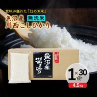 【無洗米】魚沼産川西こしひかり1合×30袋