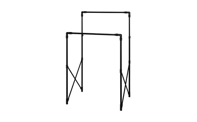 物干し 伸縮多機能スタイル物干し STSM-150 ブラック 室内物干し 折りたたみ 物干しスタンド 室内 ハンガーラック 洗濯物干し 伸縮 1人暮らし おしゃれ  アイリスオーヤマ