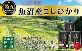 【令和7年産】【食味鑑定士厳選】6カ月 定期便 日本棚田百選のお米 天空の里 魚沼産 こしひかり 15kg(5kg×3)×6回 米 お米 コメ
