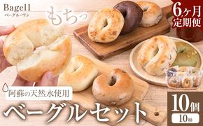 【6ヶ月定期便】阿蘇の天然水使用 ベーグルセット 10個入 ベーグル・ワン《お申込み月の翌月から出荷開始》熊本県 南阿蘇村 ベーグル パン おやつ 送料無料---sms_fbg1bgtei_57000_10p_mo6---