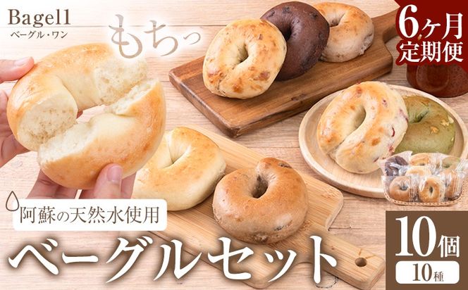 【6ヶ月定期便】阿蘇の天然水使用 ベーグルセット 10個入 ベーグル・ワン《お申込み月の翌月から出荷開始》熊本県 南阿蘇村 ベーグル パン おやつ 送料無料---sms_fbg1bgtei_57000_10p_mo6---