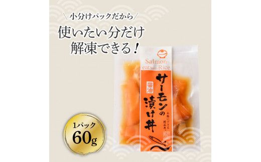 サーモンの醤油漬け丼 16袋セット 1パック60g 漬け丼 海鮮丼 サーモン丼 出汁茶漬け おかず おつまみ 惣菜 魚 魚介類 海鮮 個包装 小分け 真空パック 簡単【企業組合　宇佐もん工房】 [BQAB058]