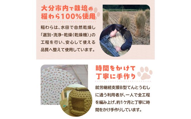 【U04001】天然稲わら 猫ちぐら