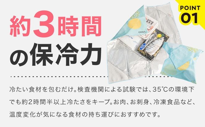 099H4976 ORIBA 保冷ふろしき55（大）ブルーミント【風呂敷 ふろしき 保冷バッグ エコバッグ 日用品 雑貨 鞄 かばん 夏 保冷 ALOHAS】