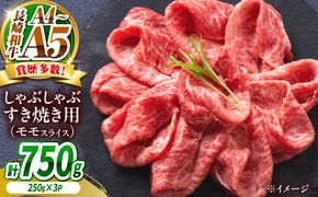 【A4〜A5】長崎和牛赤身モモしゃぶしゃぶすき焼き用 750g（250g×3）/ 牛肉 ぎゅう肉 和牛 / 南島原市 / 株式会社MEAT PLUS[SHG045]