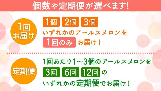 ＼ 玉数とお届け回数が選べる ／ アールスメロン 1玉 / 2玉 / 3玉 メロン ギフト 高糖度 甘い 美味しい フルーツ 誕生日 プレゼント ギフト 贈り物 父の日 母の日 1個 / 2個 / 3個