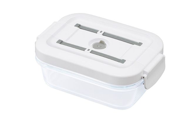 耐熱ガラス容器 650ml TGS-650 ホワイト アイリスオーヤマ 真空保存 耐熱ガラス 耐熱 ガラス容器 ガラス 保存容器 真空 密閉 保存 作り置き レンジ対応 オーブン対応 食洗機対応 雑貨 日用品 