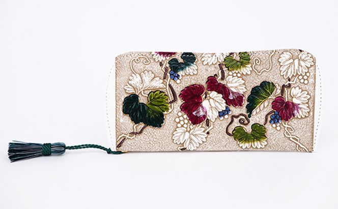 【文庫屋大関】メガネケース　野葡萄【皮革工芸品】 ファッション小物 民芸品 