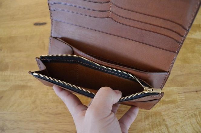 長財布 ロングウォレット ブラック×ブラウン 皮革工芸品　【ファッション小物 財布 雑貨 】 041009_BY004