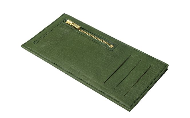 豊岡財布 フラグメントケース カード財布 抹茶グリーン WLG2101 / 財布 ウォレット カードケース カード入れ スリム メンズ レディース 革 牛革 革小物 サステナブル シンプル デザイン 無地 マスミ鞄嚢