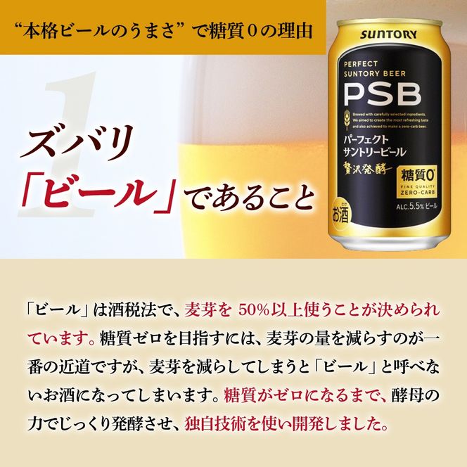 【3ヵ月定期便】2箱セット パーフェクトサントリービール　350ml×24本 PSB 3ヶ月コース(計6箱)