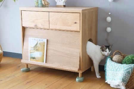 【東馬家具】TRM018 のぞきみチェスト【天然木 ナチュラルデザイン 収納アイテム 猫 匂い防止 マガジンラック 普段使い キュート 完成品 脚のみ取付】(H060615)