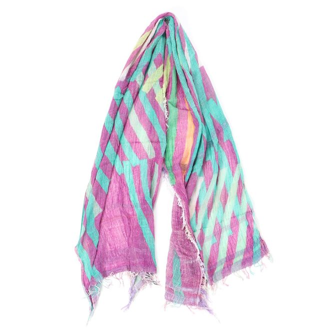 30-17 tamaki niime播州織コットン100％プリントショール（中判） 