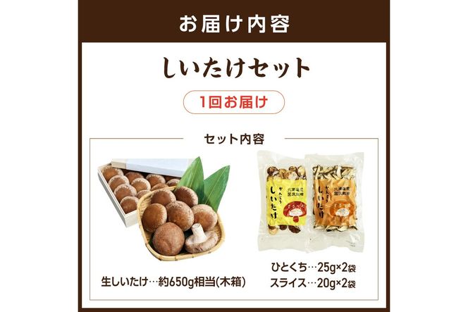 【木箱入】北海道産 生しいたけ(菌床) 乾しいたけ(ひと口・スライス)セット ( きのこ キノコ 椎茸 シイタケ )【038-0008】