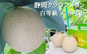 クラウンメロン【並（白等級）】大玉（1.4kg前後）2玉入り 人気 厳選 ギフト 贈り物 デザート グルメ 果物 袋井市 果物類 メロン青肉 フルーツ