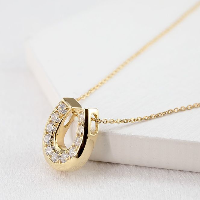18金 ネックレス メンズ 馬蹄 ダイヤ ダイヤモンド ゴールド イエローゴールドk18 18k ペンダントトップ シンプル 人気 ジュエリー ホースシュー 普段 使い 230227102dym SWAA316