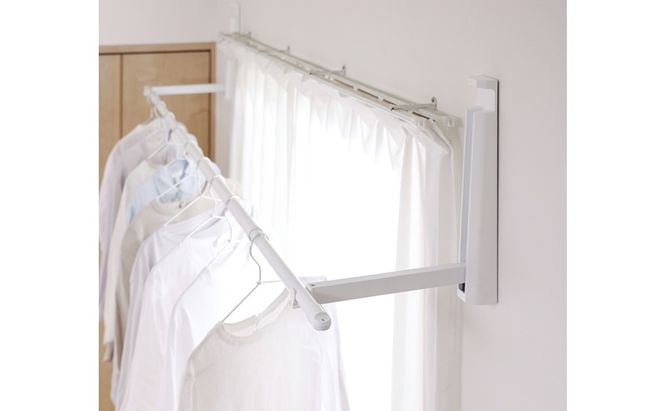 壁につける室内物干し WMR-40 ホワイト 壁付け物干し 物干し 室内 折りたたみ 室内物干し 省スペース コンパクト 大容量 洗濯物干し 壁付け 賃貸 ピン 簡単 設置 部屋干し 倒れない 室内干し 一人暮らし アイリスオーヤマ 壁につける室内物干し