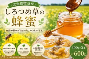＜北海道標茶産＞しろつめ草の蜂蜜　300g×2本　計600g【 はちみつ しろつめ草 蜂蜜 天然 甘味料 国産 標茶町 北海道 】 016641_AE001