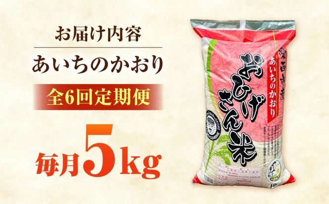 【6回定期便】あいちのかおり 白米 5kg×6か月 / 脇野コンバイン[AECP005]