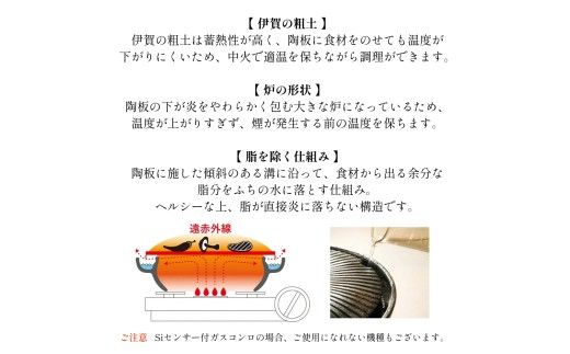 伊賀焼 微煙陶炉 やきやきさん小【ngtn0031】
