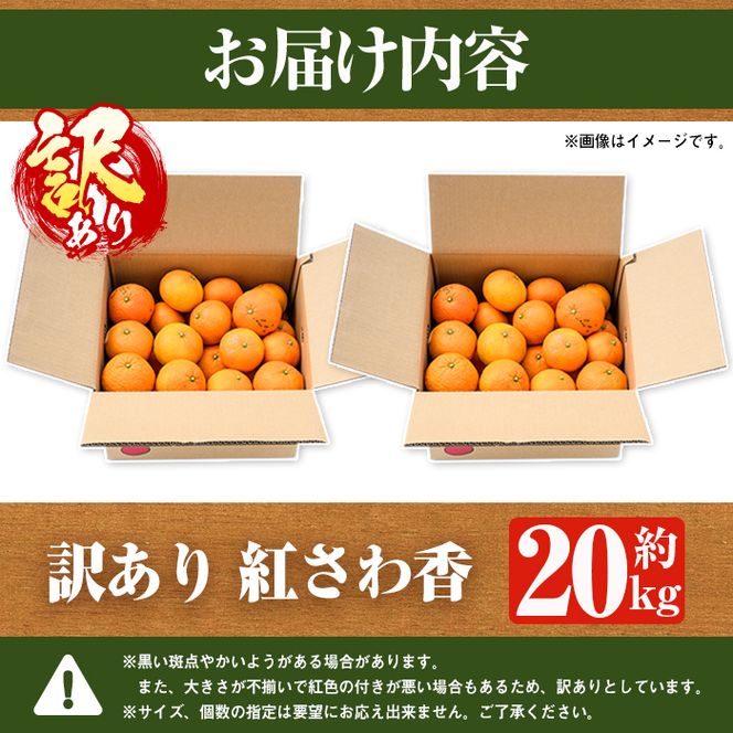＜先行予約受付中！2027年2月上旬以降順次発送予定＞訳あり 紅さわ香(約20kg) 国産 鹿児島県 阿久根市 果実 果物 フルーツ 柑橘 みかん ミカン 紅甘夏 期間限定 数量限定 【桐野柑橘株式会社】akn070-19
