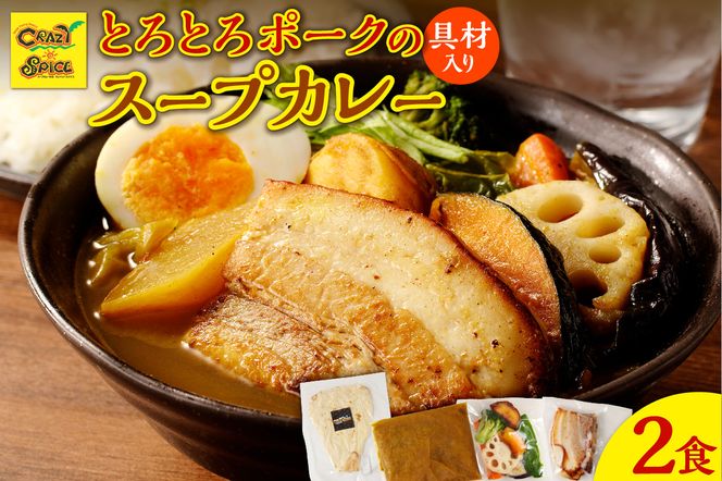 【ナン付き！】とろとろポークのスープカレー2食セット_Y130-0012