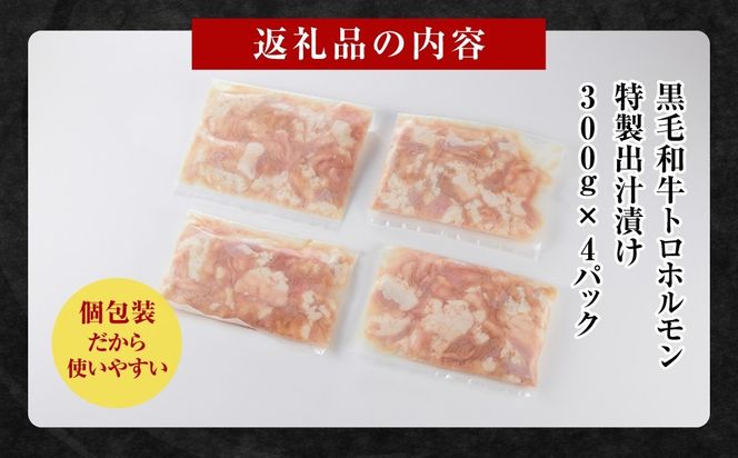 黒毛和牛トロホルモン（小腸）　特製だし1.2kg ( 300g ×4パック )【配送月が選べる】