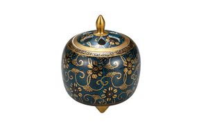 九谷焼 3.5号香炉/青粒鉄仙 a05 工芸品 伝統品 仏具 お香 線香 リラックス プレゼント お祝い お返し お礼 日本製 おすすめ おしゃれ 