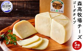 森高牧場 チーズ ゴーダタイプ 5個セット (1個あたり125g,合計625g入り) 北海道 乳製品 チーズ ゴーダチーズ 加工食品 