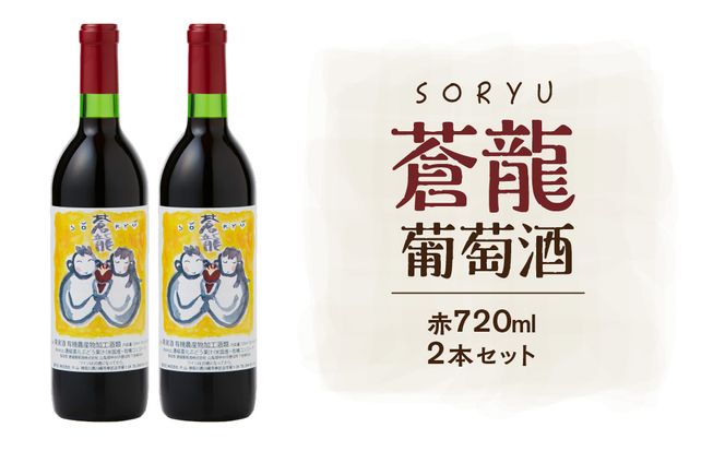 蒼龍葡萄酒　酸化防止剤無添加　蒼龍コンコード　赤　720ml　2本セット 【kw0134-0074】