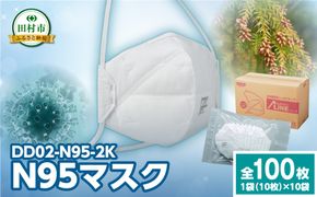 N95マスク 1箱 100枚入 (10袋 ) N95マスク 感染予防 対策 DD02-N95-2K 福島県 田村市 重松製作所 シゲマツ