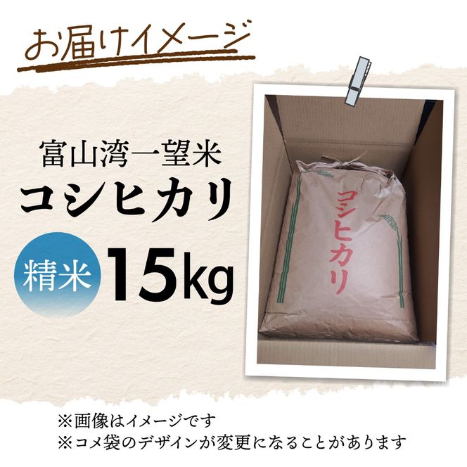 【先行予約】新米 富山湾一望米　コシヒカリ 精米 【容量15kg】【2025年10月より順次発送】
