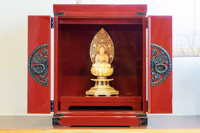 仙台箪笥 仙台厨子 四枚戸 朱色漆塗り|06_kyk-280201