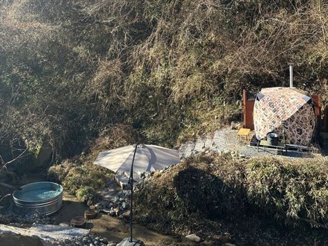 169-52-001 MIDORITO SAUNA（ミドリトサウナ） サービスドリンク付き貸切アウトドアサウナ「HANARE」2.0時間利用券 ペアチケット【 茨城県 日立市 】