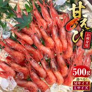 【ふるさと納税】【選べるサイズ】お刺身用甘えび 500g Mサイズ44匹前後 または Lサイズ30匹前後 えび エビ 海老 甘えび 甘海老 甘エビ お刺し身 刺身 お取り寄せ 海鮮 新鮮 急速冷凍 冷凍 兵庫県 新温泉町 送料無料【配送不可地域：離島】【1049614】