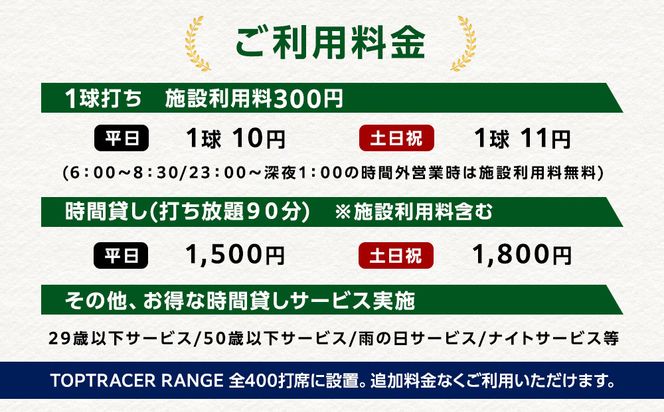 【日本最大級 400打席 ゴルフ練習場】ゴルフ倶楽部大樹 大府店 施設利用券 【5,500円分】 232238_BE01-PR