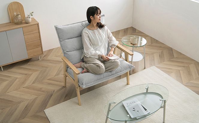 ソファ ソファー 一人掛け 1人掛け ゆったり ハイバック アイリスオーヤマ グレー LHB-1W ワイド 椅子 イス チェア リクライニング おしゃれ Simple Style LaLassic 