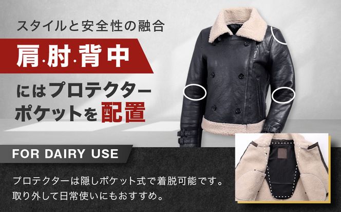 【デグナー】フェイクムートンレディースレザージャケット[FR20WJ-10] ブラック Sサイズ｜バイク バイクギア バイク用品 バイクグッズ 人気ブランド［ 京都 バイクギア ブランド ムートン レザージャケット 革ジャン レディース おしゃれ かっこいい 人気 おすすめ ジャケット 革 レザー ヴィンテージ ツーリング ライダー バイカー 送料無料 ふるさと納税 ］ 261009_A-JR130VC01