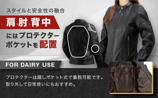 【デグナー】レディースレザージャケット[FR20SJ-9] ブラック Sサイズ｜バイク バイクギア バイク用品 バイクグッズ 人気ブランド［ 京都 バイクギア ブランド レザージャケット 革ジャン レディース おしゃれ かっこいい 人気 おすすめ ジャケット 革 レザー ヴィンテージ ツーリング ライダー バイカー 送料無料 ふるさと納税 ］ 261009_A-JR132VC01