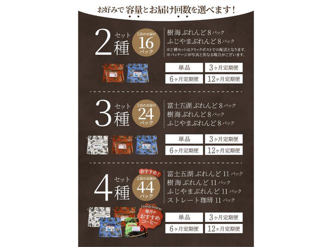【 定期便 】 富士山麓ぶれんど ドリップバッグコーヒー セット 2種 3種 4種【 選べる お届け回数 】 3ヶ月 6ヶ月 12ヶ月　ドリップ 珈琲 ブレンド コーヒー 飲み比べ  中煎り～深煎り 溶岩 焙煎 ロースト 山梨 富士吉田