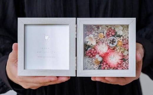 フラワーフォトフレーム・プチ［花と木の実cocochiya］ プリザーブドフラワー ［H-2］