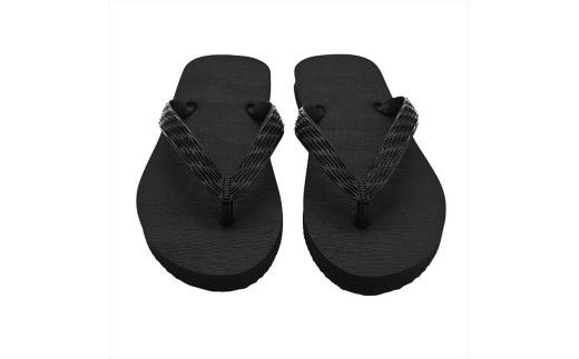 海にかえる生分解性の国産ビーチサンダル「SIX LINE」☆小田原城型フローティングキーホルダー付き ソール：ブラック×鼻緒：ブラック・29cm【高島屋選定品】 142069_CQA001VC06